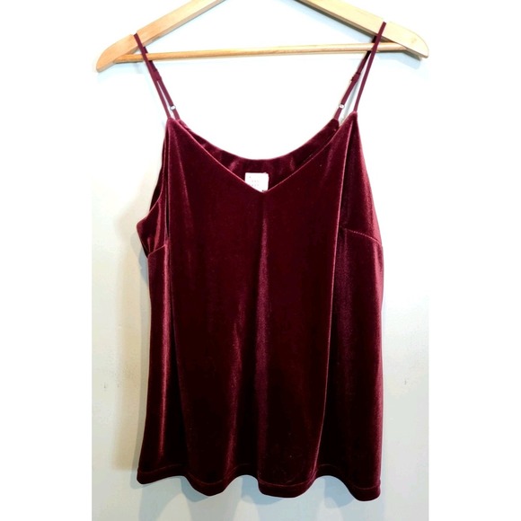 a new day Tops - New Burgundy Velvet Cami Top A New Day Sz M